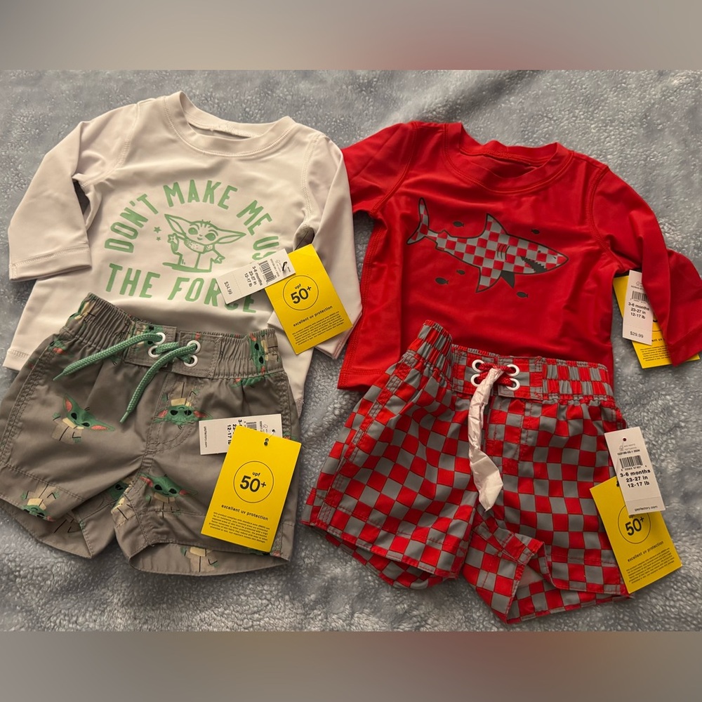 Baby boy Swimwear - Rash Guard & Swim Trunks